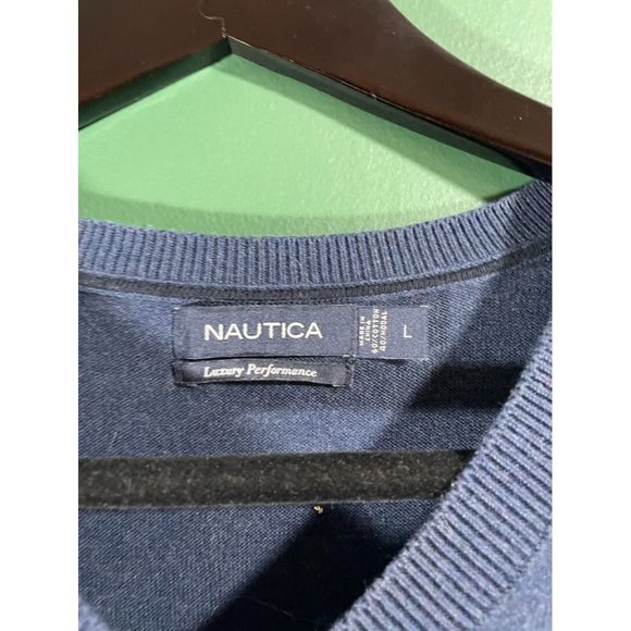 Nautica - Men's Blue V-Neck Sweater Vest - Size L - Picture 4 of 6